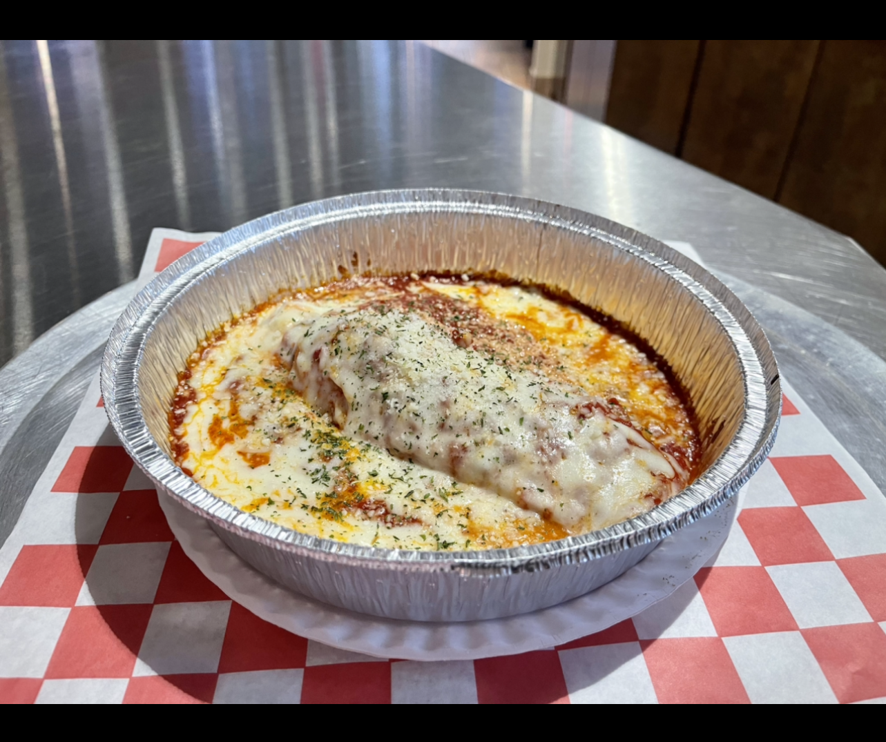 Order Homemade Meat Lasagna food online from Johnny's Pizza store, Cary on bringmethat.com