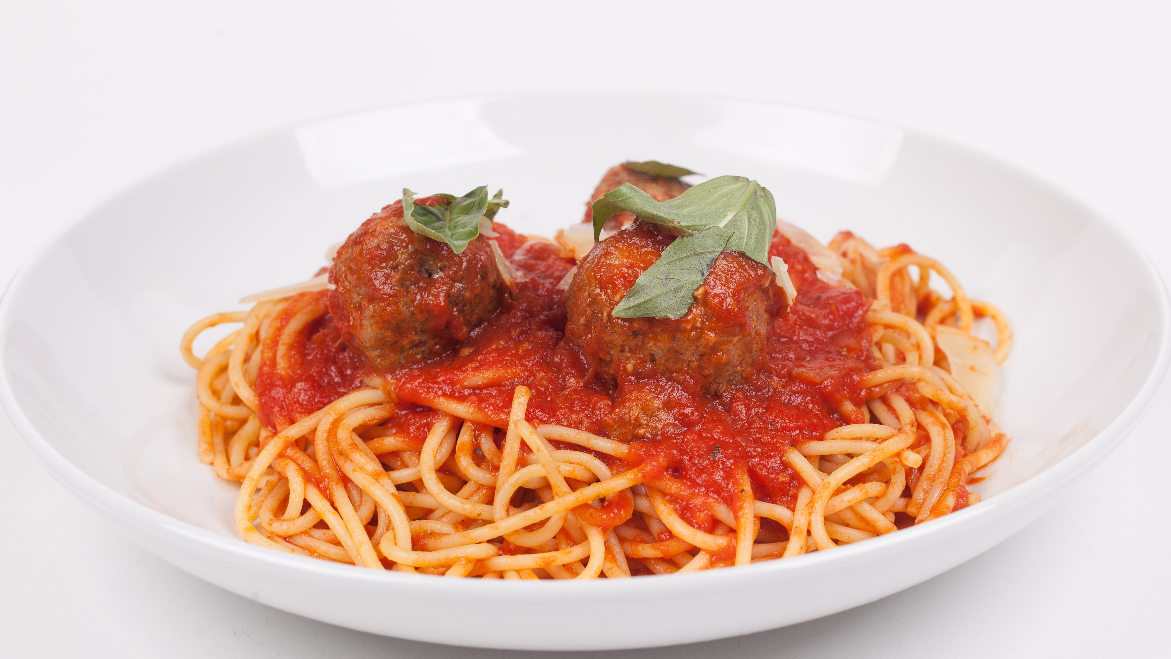 Order Spaghetti with Meatballs food online from Umberto's Pizzeria store, New Hyde Park on bringmethat.com