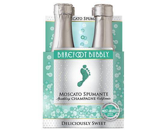 Order Barefoot Bubbly Moscato Spumante, 4pk-187mL champagne (10.5% ABV) food online from Signal Liquor store, Signal Hill on bringmethat.com