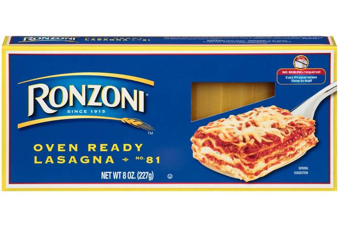 Order Ronzoni Oven Ready Lasagna (8 oz) food online from Ctown Supermarkets store, Uniondale on bringmethat.com