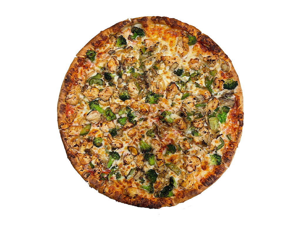Order Chicken Stir Fry Pizza  food online from Land of Pizza Inc store, South Boston on bringmethat.com