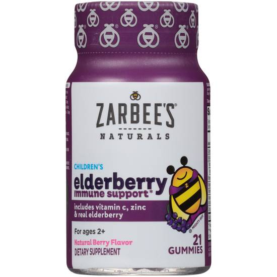 Order Zarbee's Naturals Children's Elderberry Immune Support Gummies Natural Berry (21 ct) food online from Rite Aid store, BUTLER on bringmethat.com