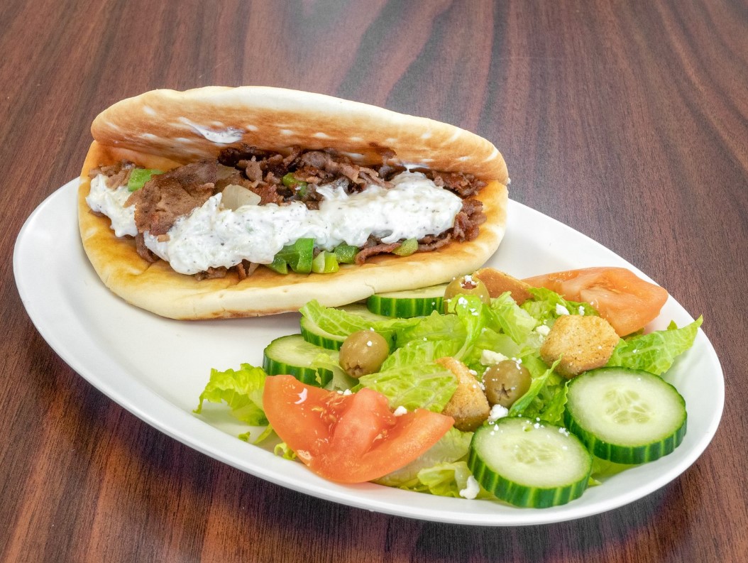 Order Gyro Platter food online from Famous George'S Cafe store, Fort Worth on bringmethat.com
