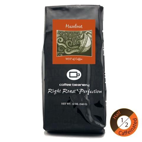 Order 12oz Whole Bean Half Caff Hazelnut Flavored Coffee food online from The Coffee Beanery store, Wyomissing on bringmethat.com