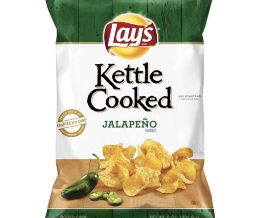 Order Lay's Kettle Cooked Potato Chips - Jalapeno, 8oz food online from Loma Mini Market store, Long Beach on bringmethat.com
