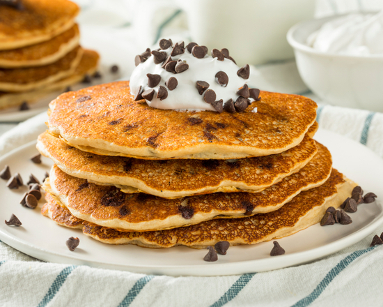 Order Chocolate Chip Buttermilk Pancakes food online from Breakfast Spot store, Armonk on bringmethat.com