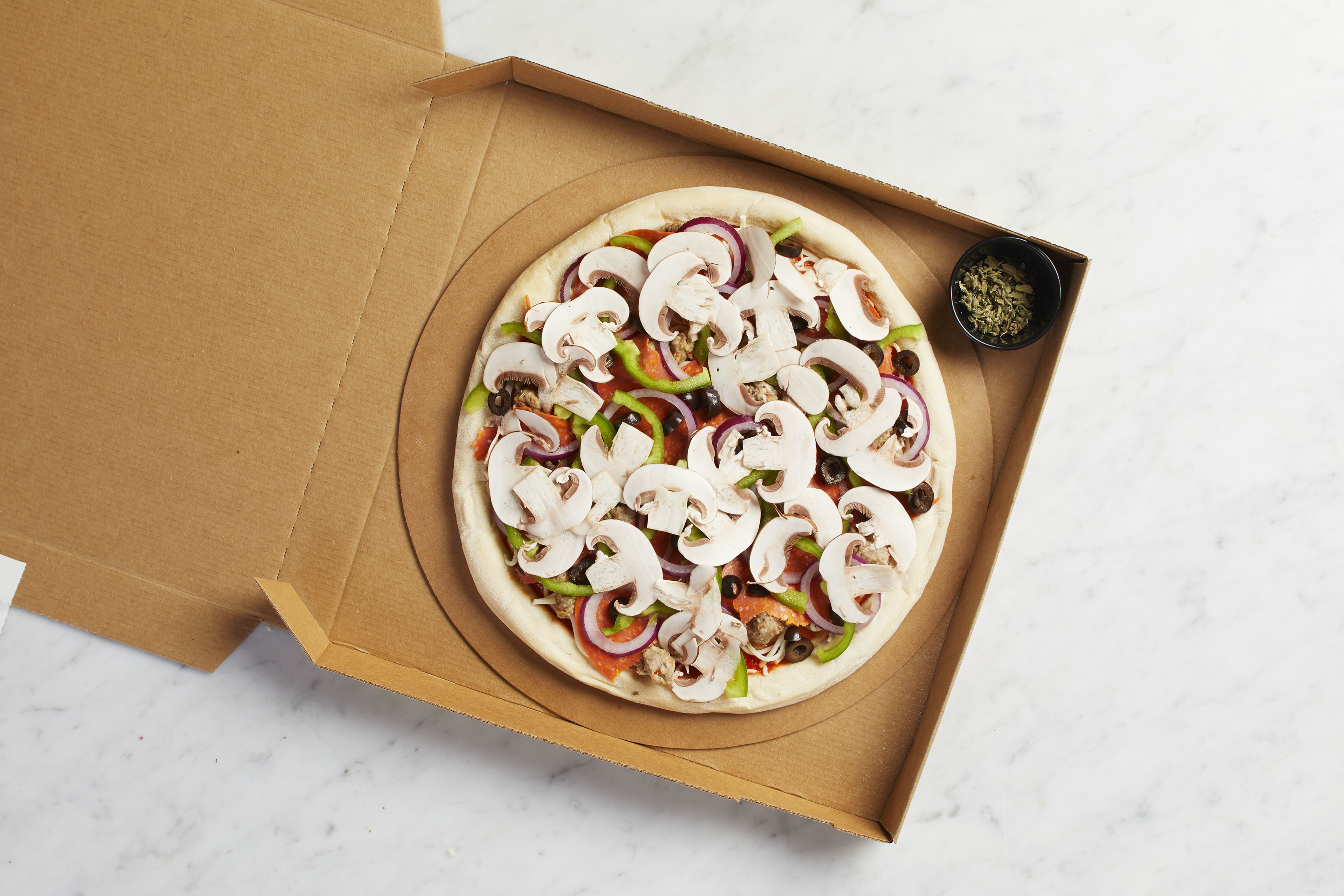 Order Take and Bake The Works Pizza food online from California Pizza Kitchen - River City Dr store, Jacksonville on bringmethat.com