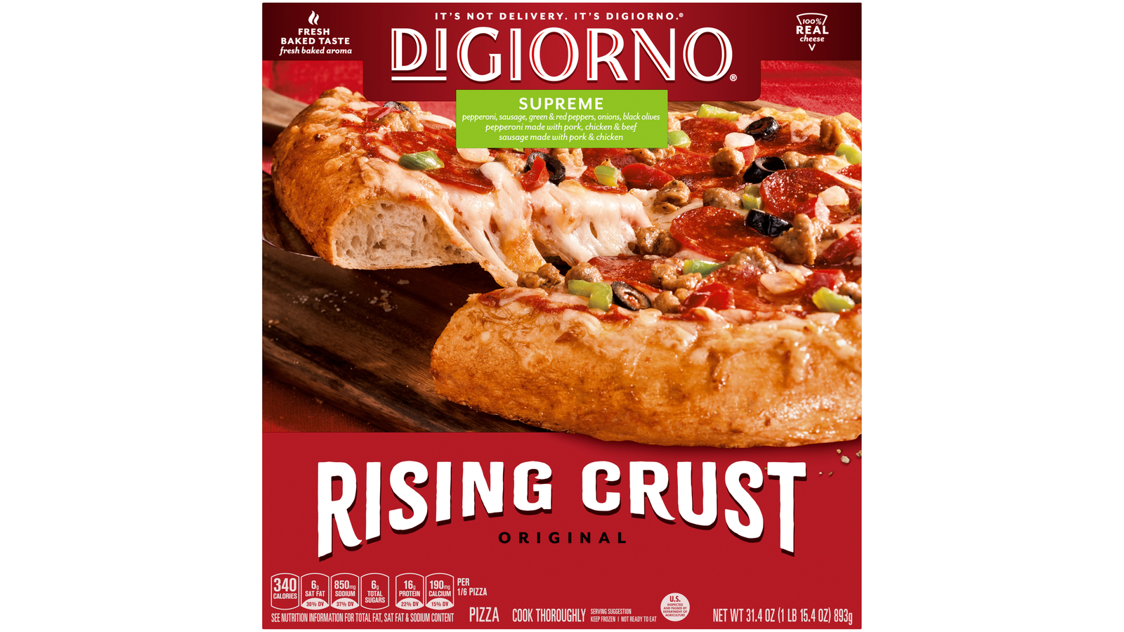 Order Digiorno Supreme, Rising Crust Pizza, 31.5 Oz. (Frozen) food online from Lula Convenience Store store, Evesham on bringmethat.com