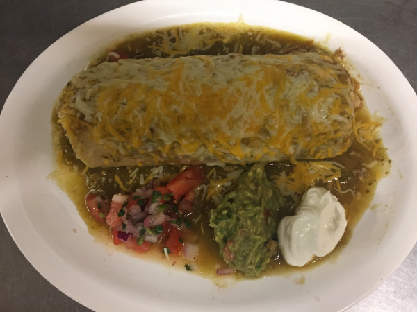 Order Chile Verde Burrito food online from Lino's Mexican Cuisine store, Bakersfield on bringmethat.com