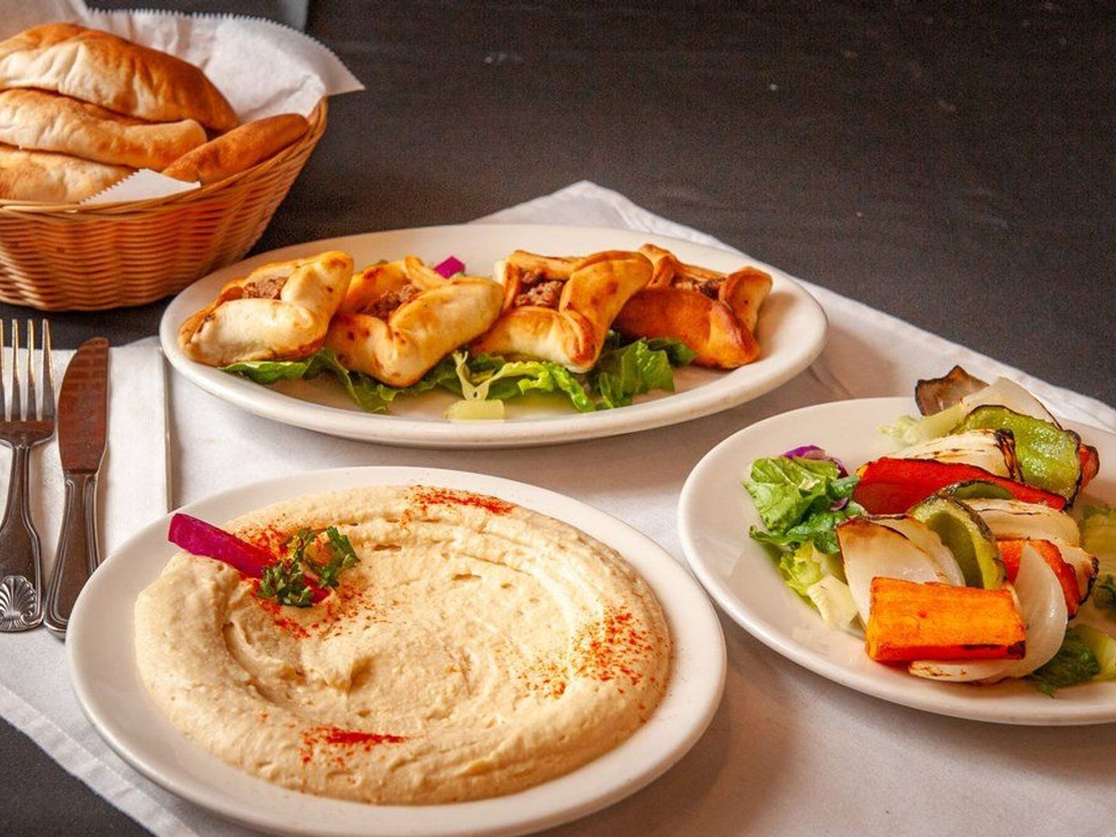 Order Hummus with Veggies food online from Lebanese Grill  store, Rochester on bringmethat.com