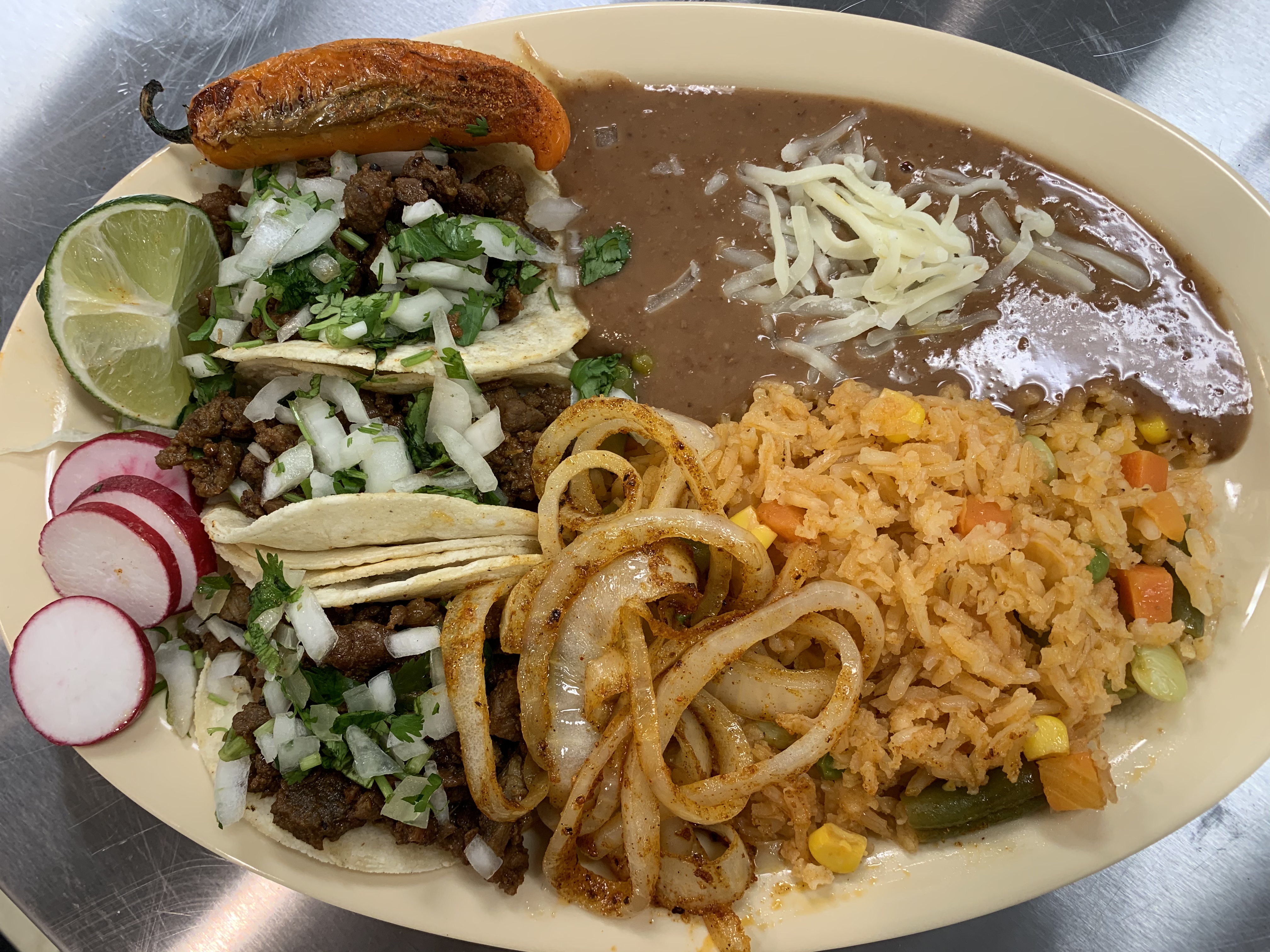 Order 15. Soft Taco Lunch Special food online from Super Tacos El Chihuas store, Tulsa on bringmethat.com