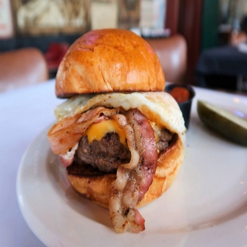 Order The Bootlegger Burger food online from Green Door Tavern store, Chicago on bringmethat.com