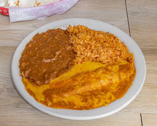 Order Child's Cheese Enchilada Plate food online from Eddie's Taco House store, San Antonio on bringmethat.com