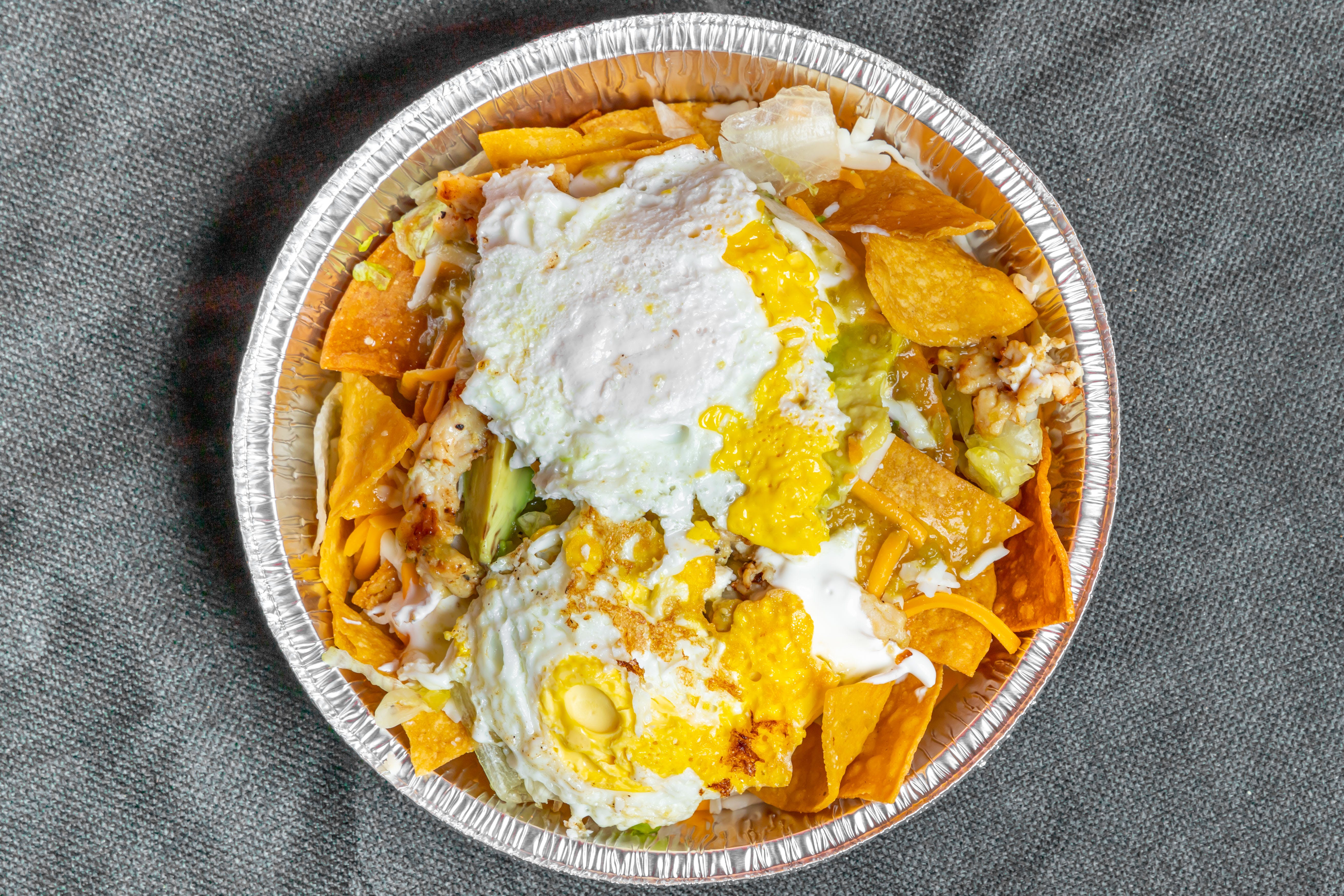 Order Chicken Chilaquiles - Regular food online from Burrito's Pizza & Grill store, Everett on bringmethat.com