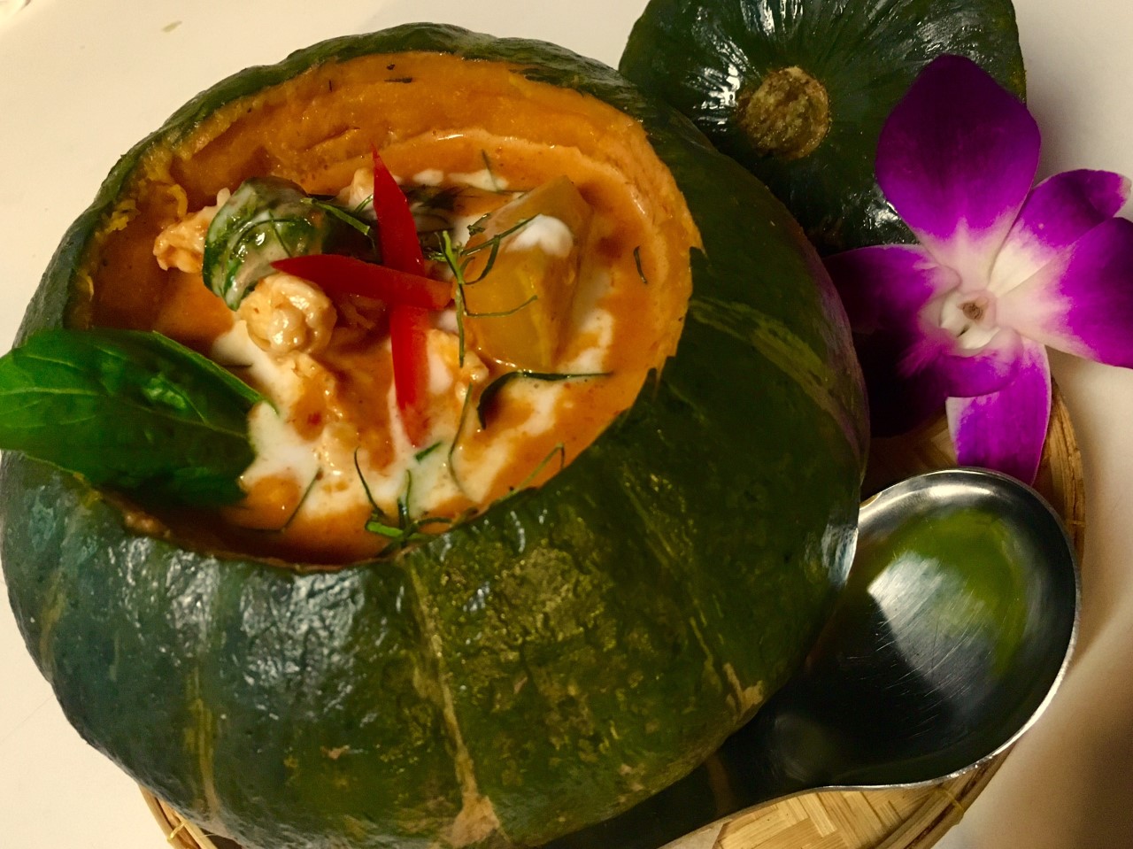 Order Pumpkin Curry  food online from The Patio Fine Thai Cuisine store, Seattle on bringmethat.com