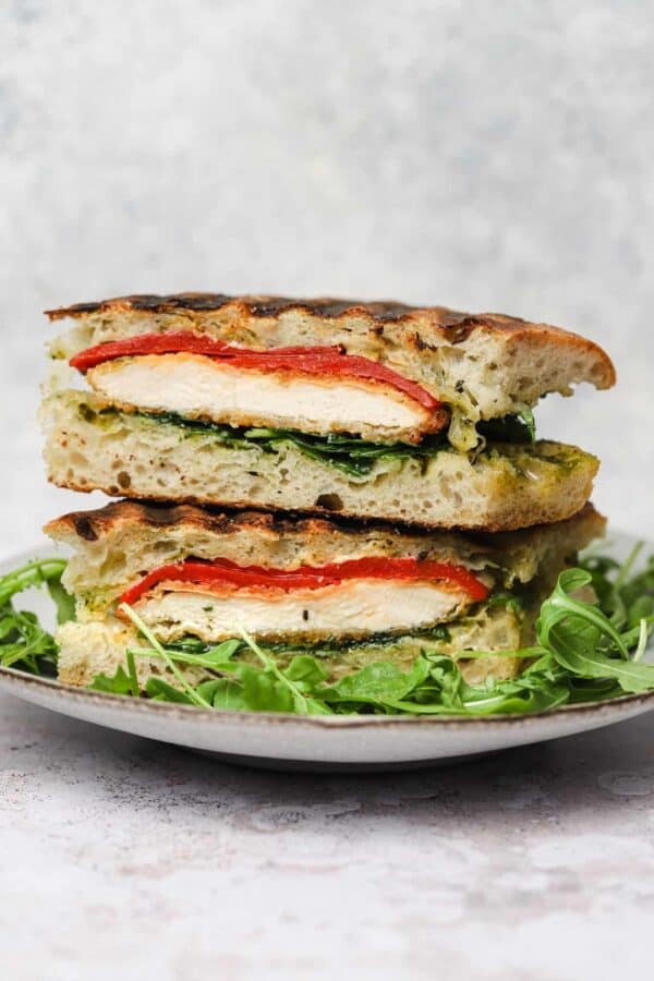 Order Grilled Chicken Focaccia Sandwich with Fries food online from Pizza206 store, Tabernacle on bringmethat.com