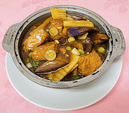Order Eggplant & Tofu in clay Pot food online from Canaan Restaurant store, Artesia on bringmethat.com