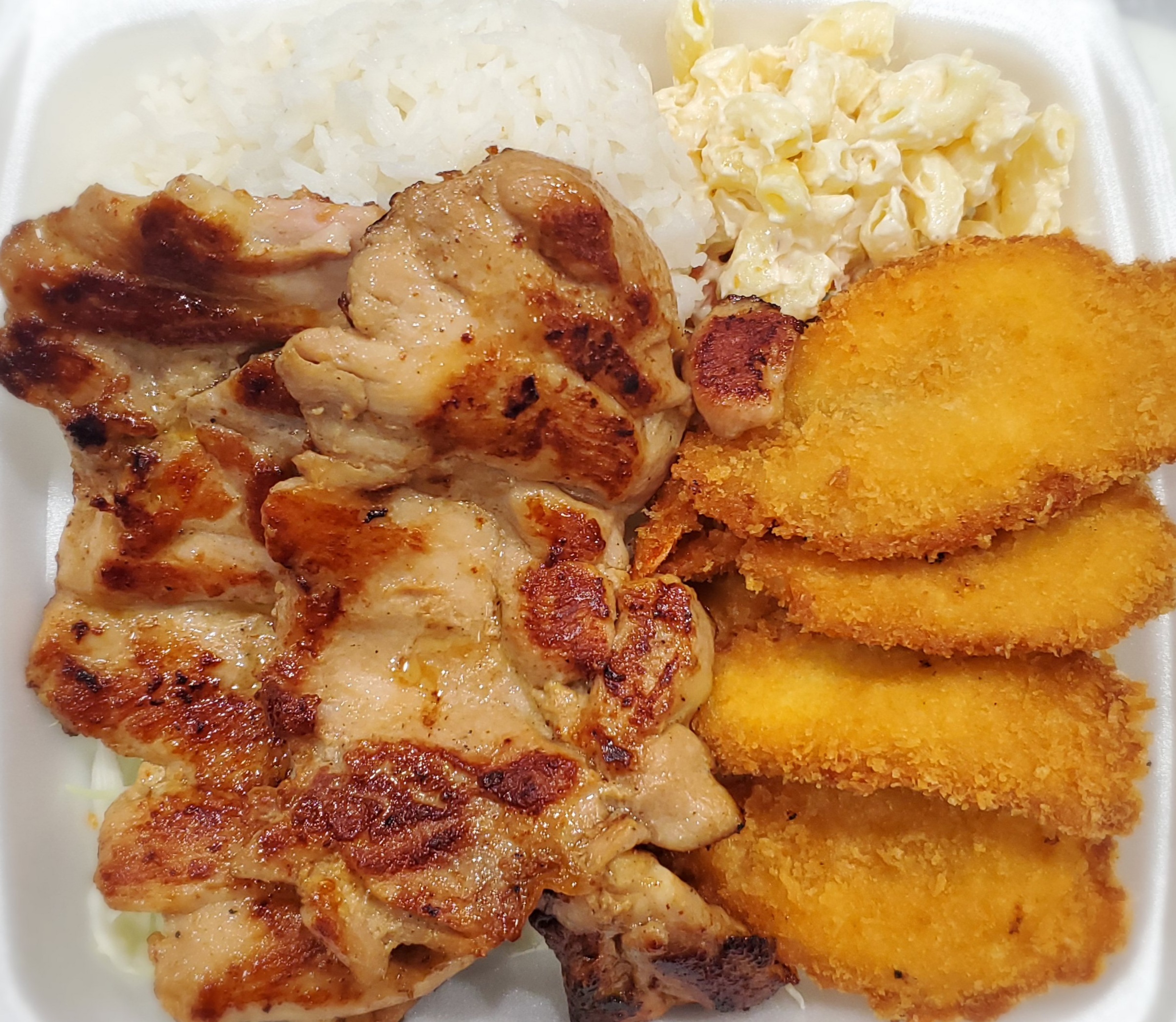 Order #3 BBQ Chicken & Crispy Shrimp food online from Young Hawaiian Bbq store, Chino on bringmethat.com