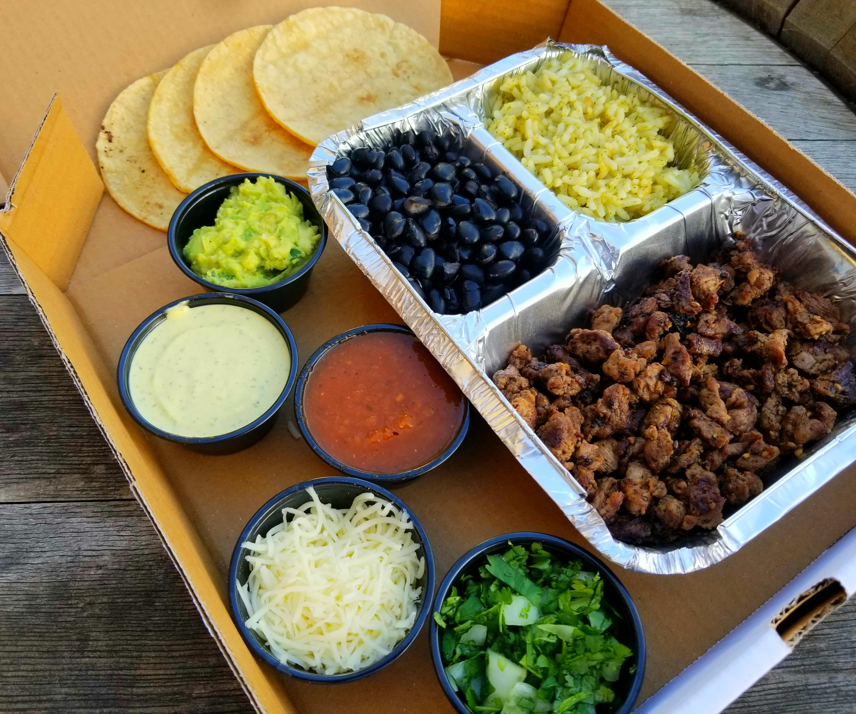 Order Grilled Steak Personal Taco Box food online from The Taco Box store, Castro Valley on bringmethat.com