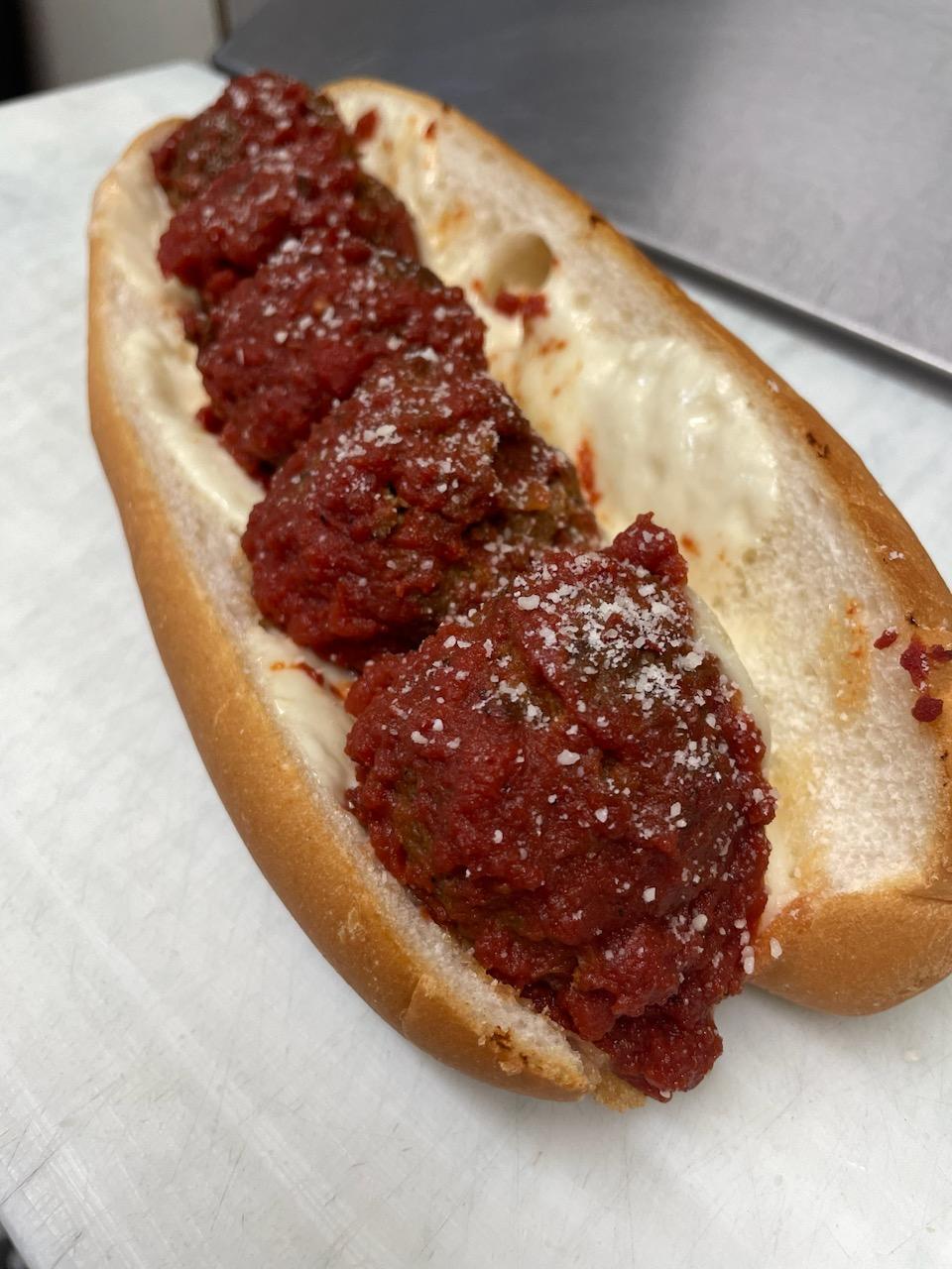 Order Large Cheese Meatball food online from Slugger's Pizzeria store, Lancaster on bringmethat.com
