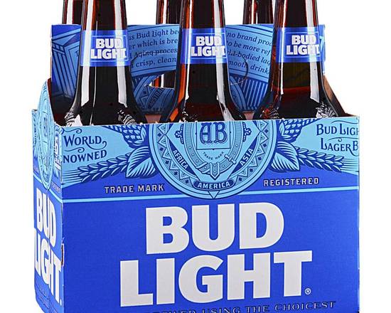Order Bud Light, 6pk-12oz bottle beer (4.2% ABV) food online from Babaro Liquor Store store, Peabody on bringmethat.com