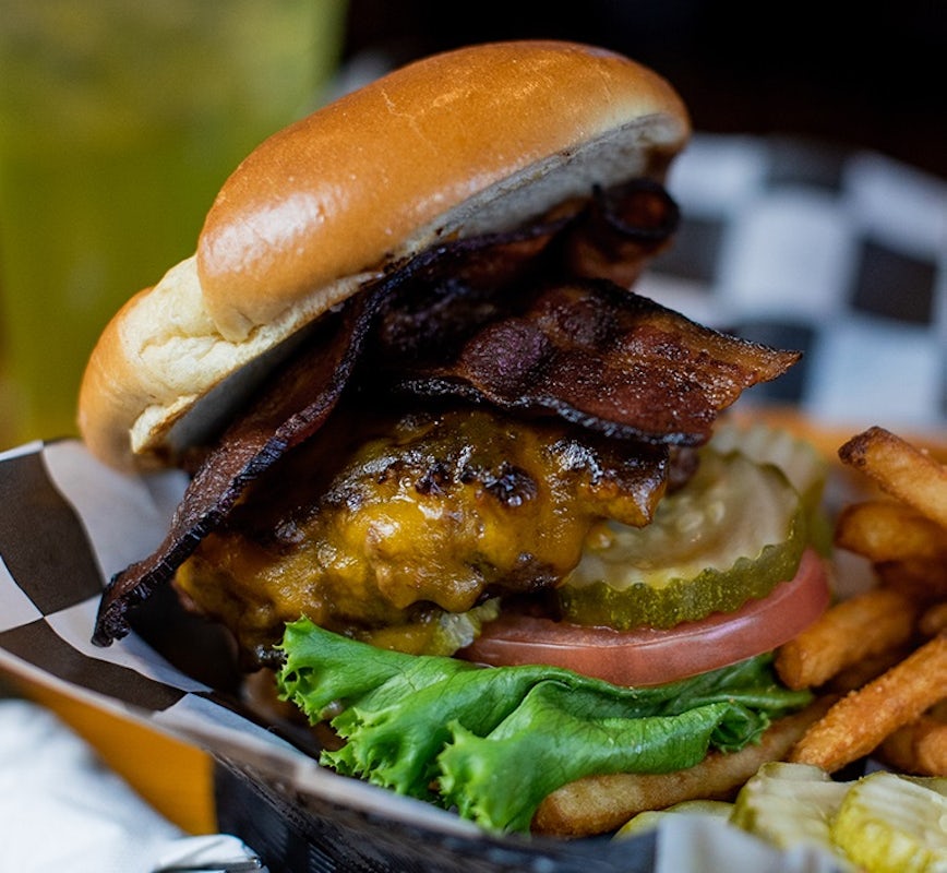 Order Jalapeno Bacon Cheddar Burger food online from Boulder Tap House store, Mankato on bringmethat.com