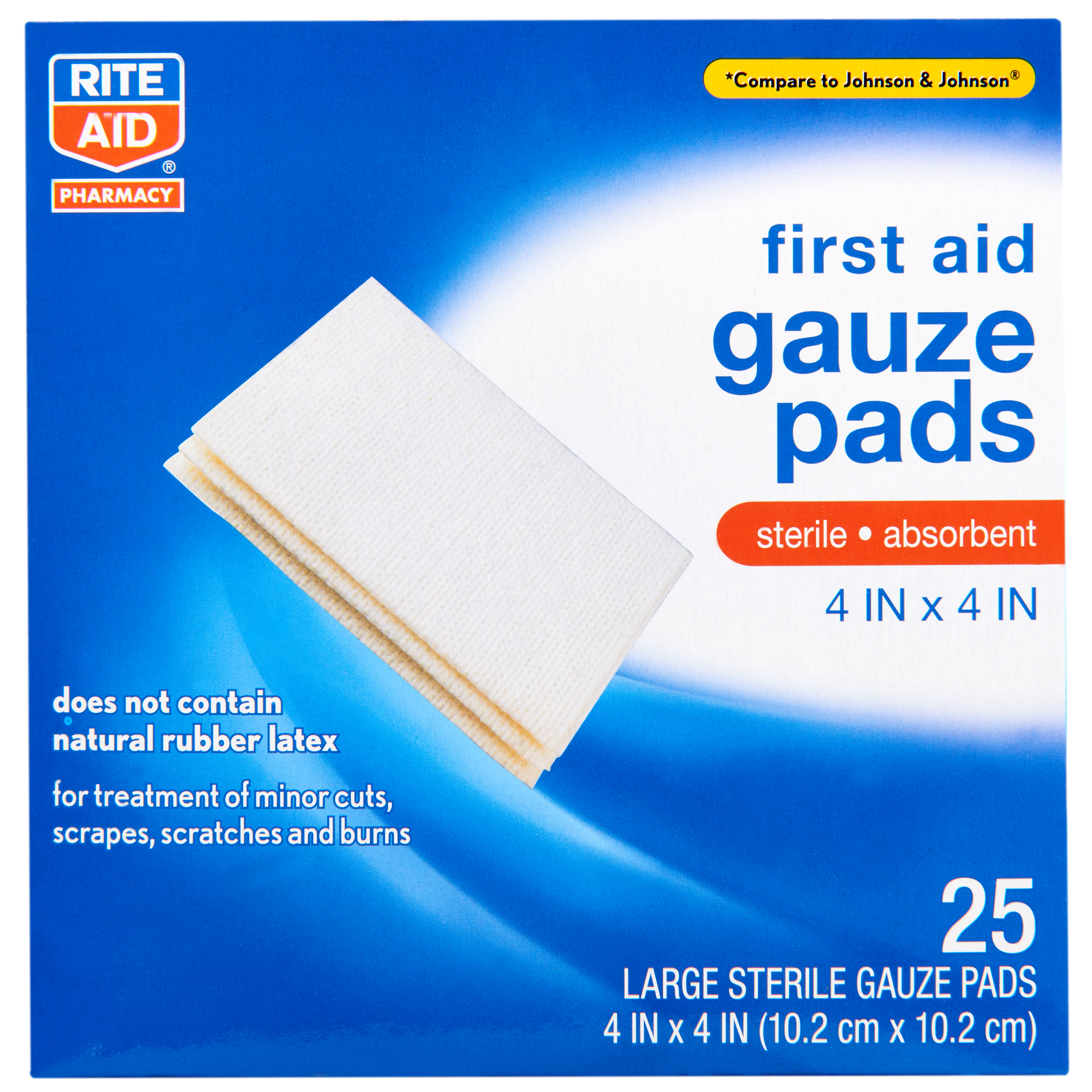 Order Rite Aid Sterile Gauze Pads, 4x4 - 25 ct food online from Rite Aid store, READING on bringmethat.com