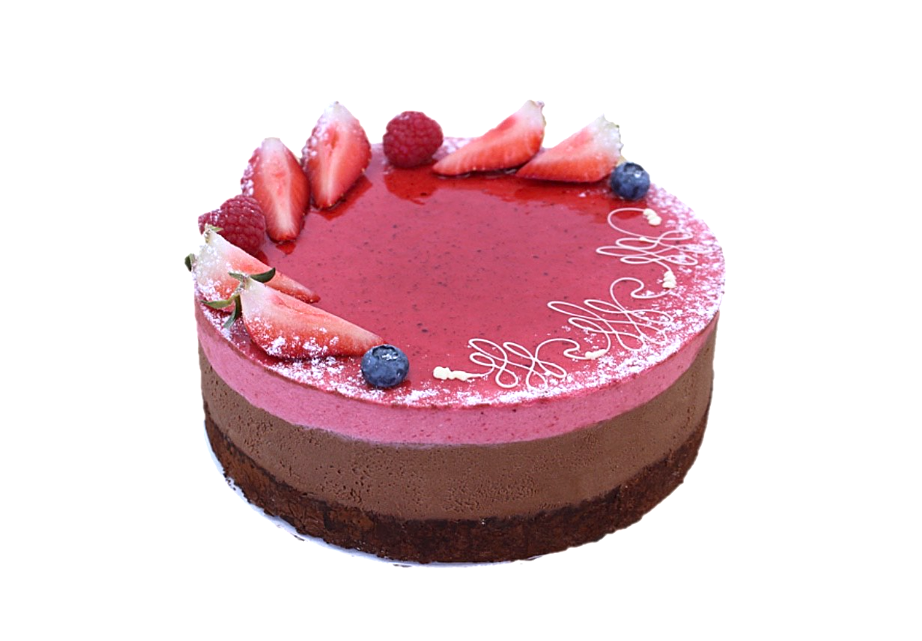 Order Raspberry Chocolate Whole Cake food online from Les Delices French Bakery store, Rockville on bringmethat.com