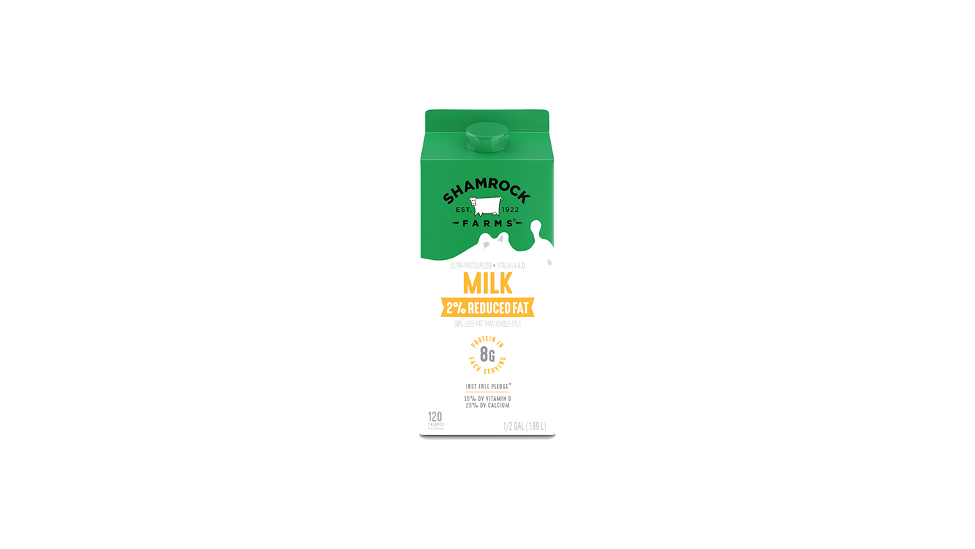 Order Shamrock 2% Milk Half Gallon food online from Chevron store, Los Angeles on bringmethat.com