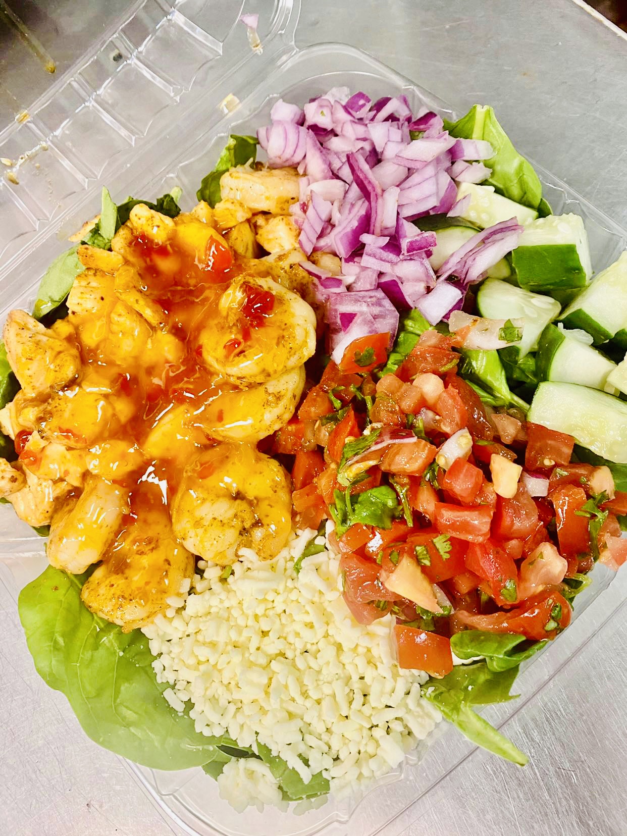 Order Salmon and Shrimp Salad food online from Jimbos store, Canton on bringmethat.com