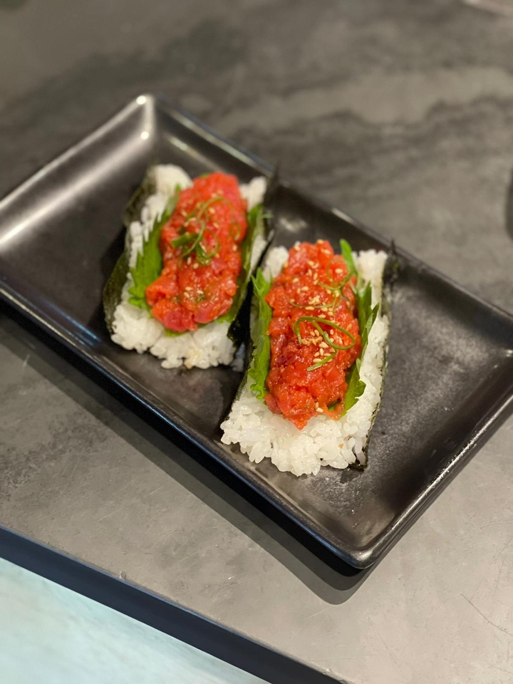 Order Spicy Tuna Handroll food online from Obon Sushi & Ramen store, Tucson on bringmethat.com