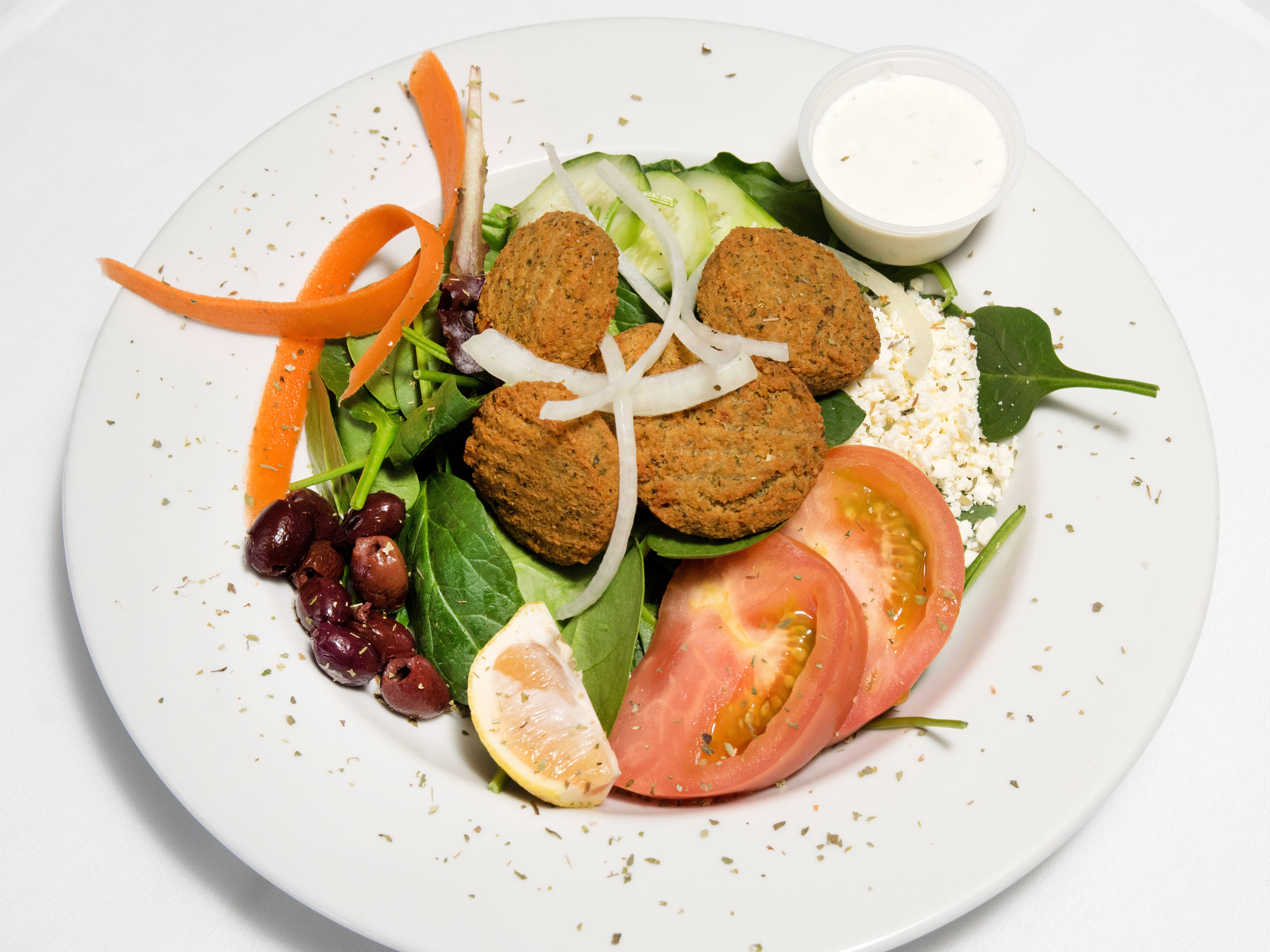 Order Falafel Salad food online from Georgia Greek Cuisine store, San Diego on bringmethat.com