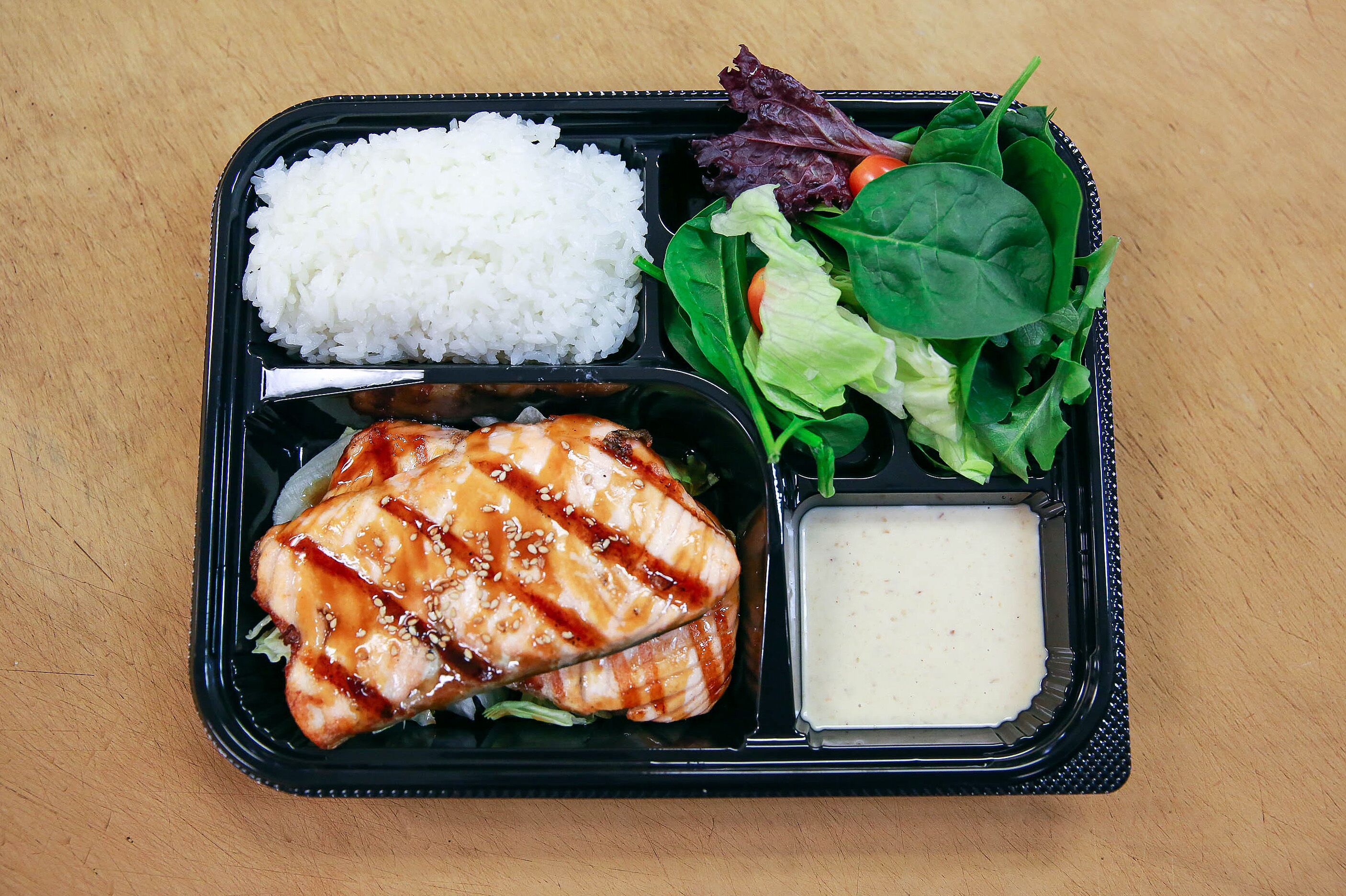 Order Salmon Teriyaki Dish food online from Rantei Sushi store, Santa Clara on bringmethat.com