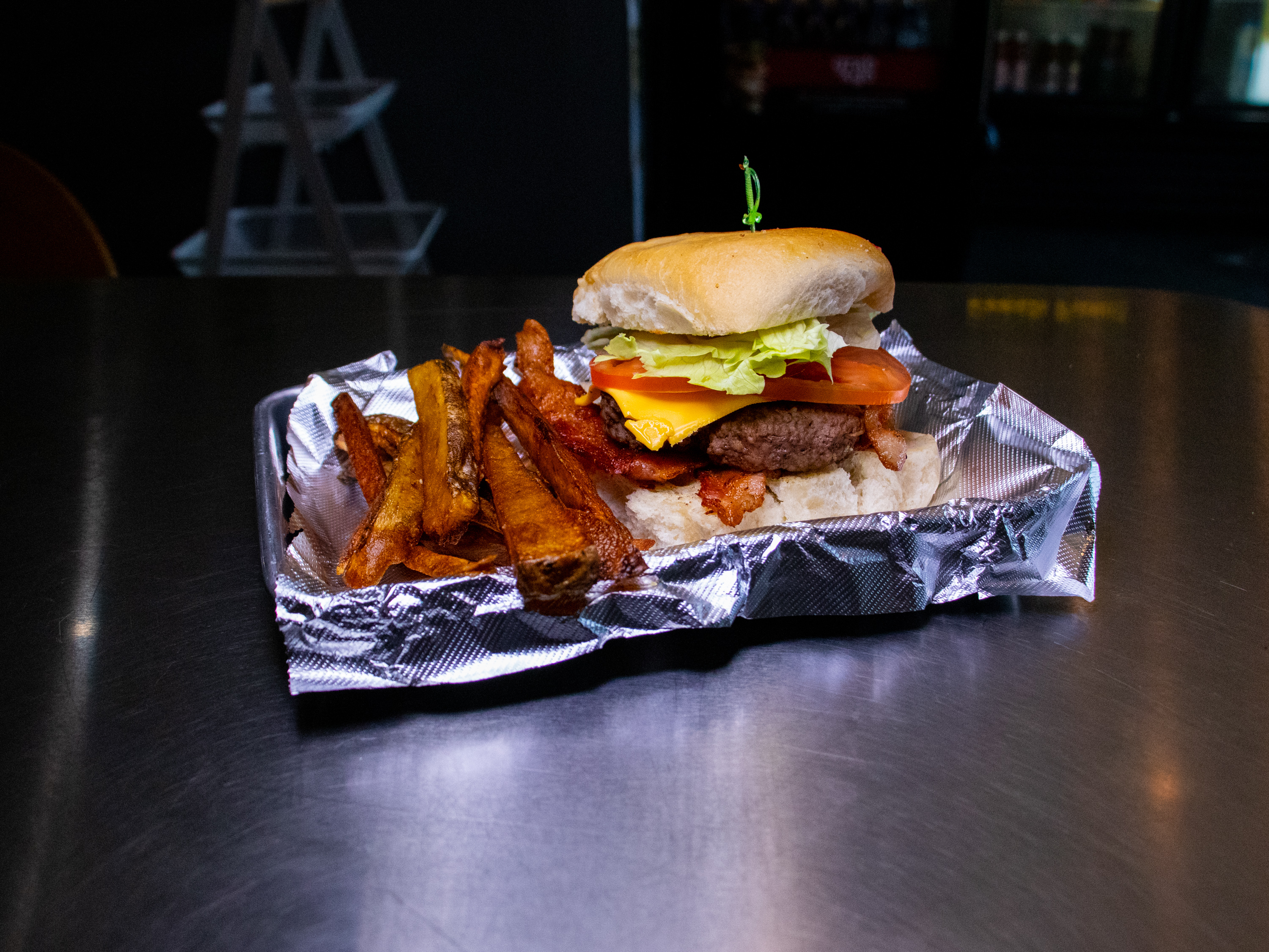 Order Bacon Cheese Burger Basket food online from Phil-Paul Bbq store, Houston on bringmethat.com