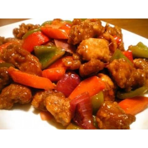 Order 80. Large Sweet and Sour Pork food online from Cindy Chinese Cuisine store, Cherry Hill on bringmethat.com