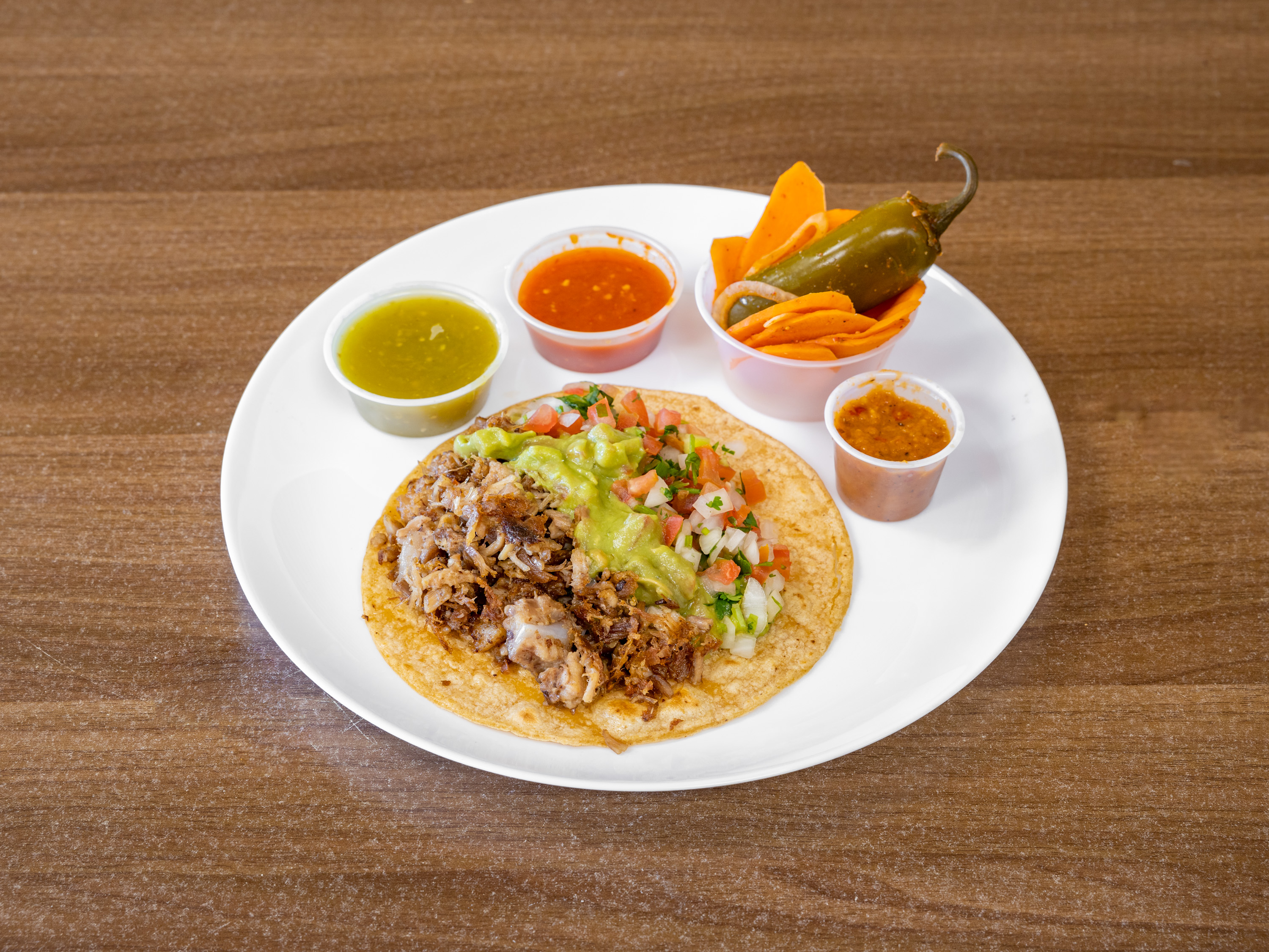 Order Carnitas Taco food online from Albertacos Mexican Food store, Orange on bringmethat.com