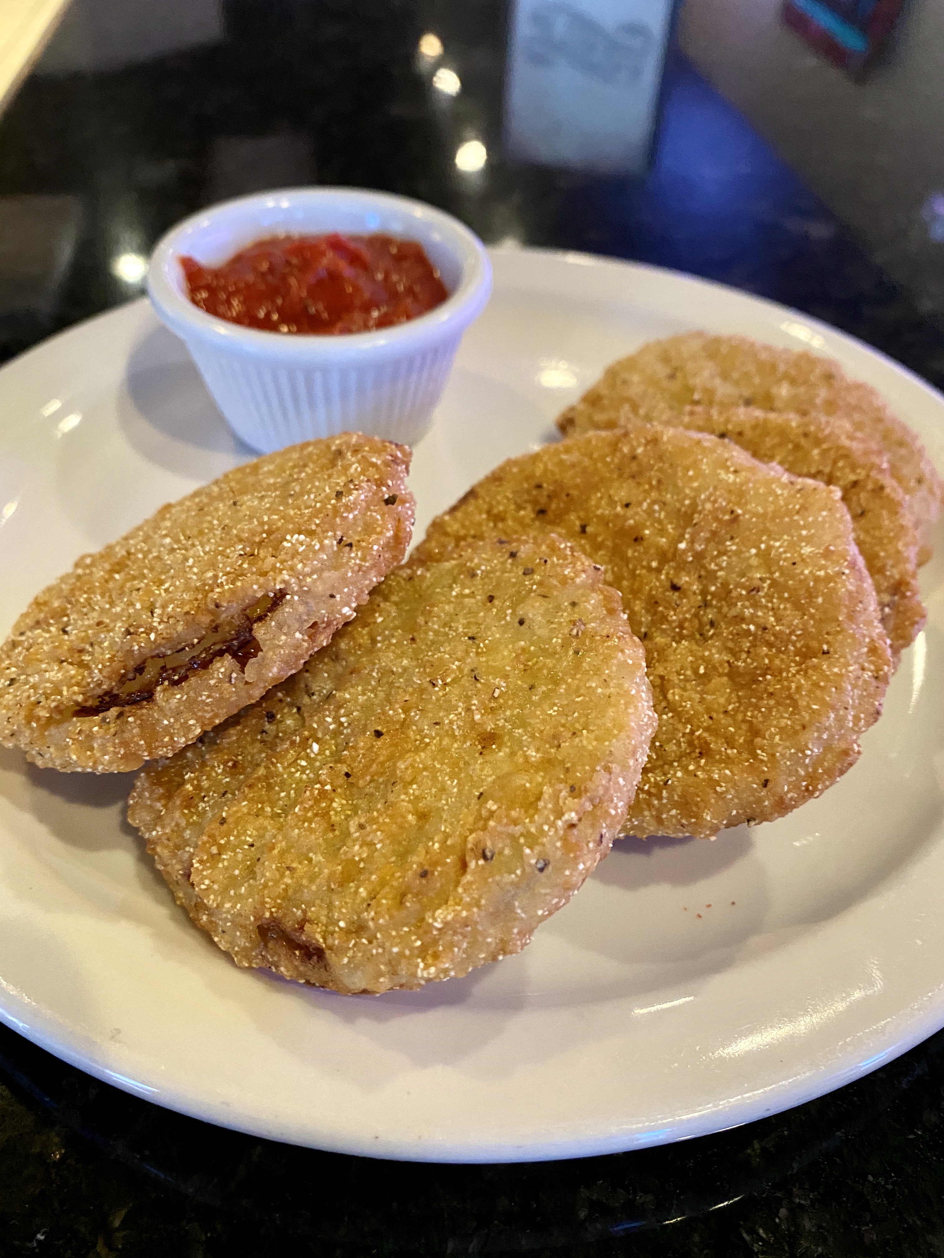 Order Fried Green Tomatoes- Vegan food online from The Vegan Palace store, Streamwood on bringmethat.com