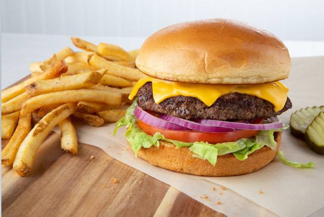 Order All-American Cheeseburger* food online from Village Inn store, Des Moines on bringmethat.com