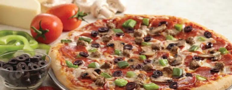 Order The Mealbuster Pizza - Small 10'' food online from Pizza Boli's store, Woodbridge on bringmethat.com