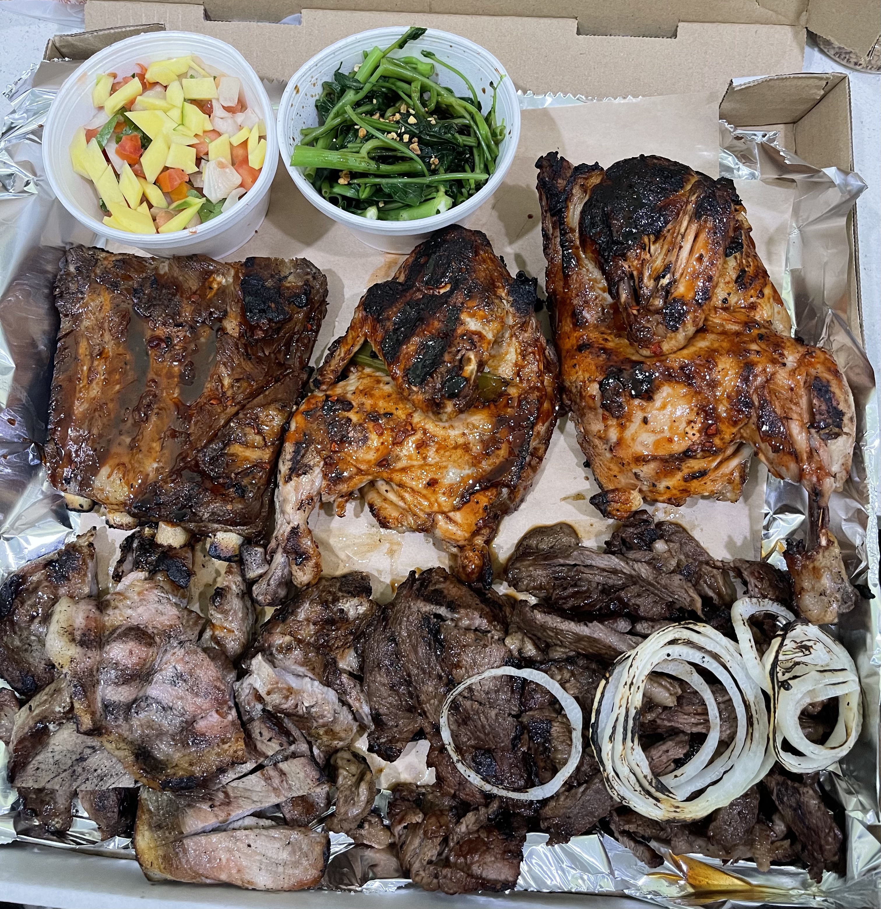 Order 10. Meat Lover's kamayan Platter food online from Salo-Salo store, West Covina on bringmethat.com
