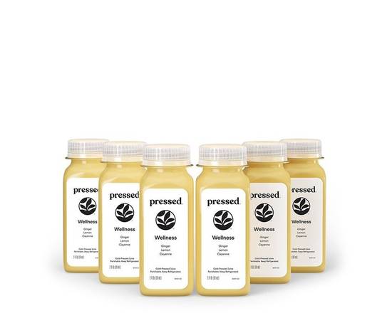 Order Wellness Shot 6-Pack | Ginger Lemon Cayenne Shots food online from Pressed store, New York on bringmethat.com