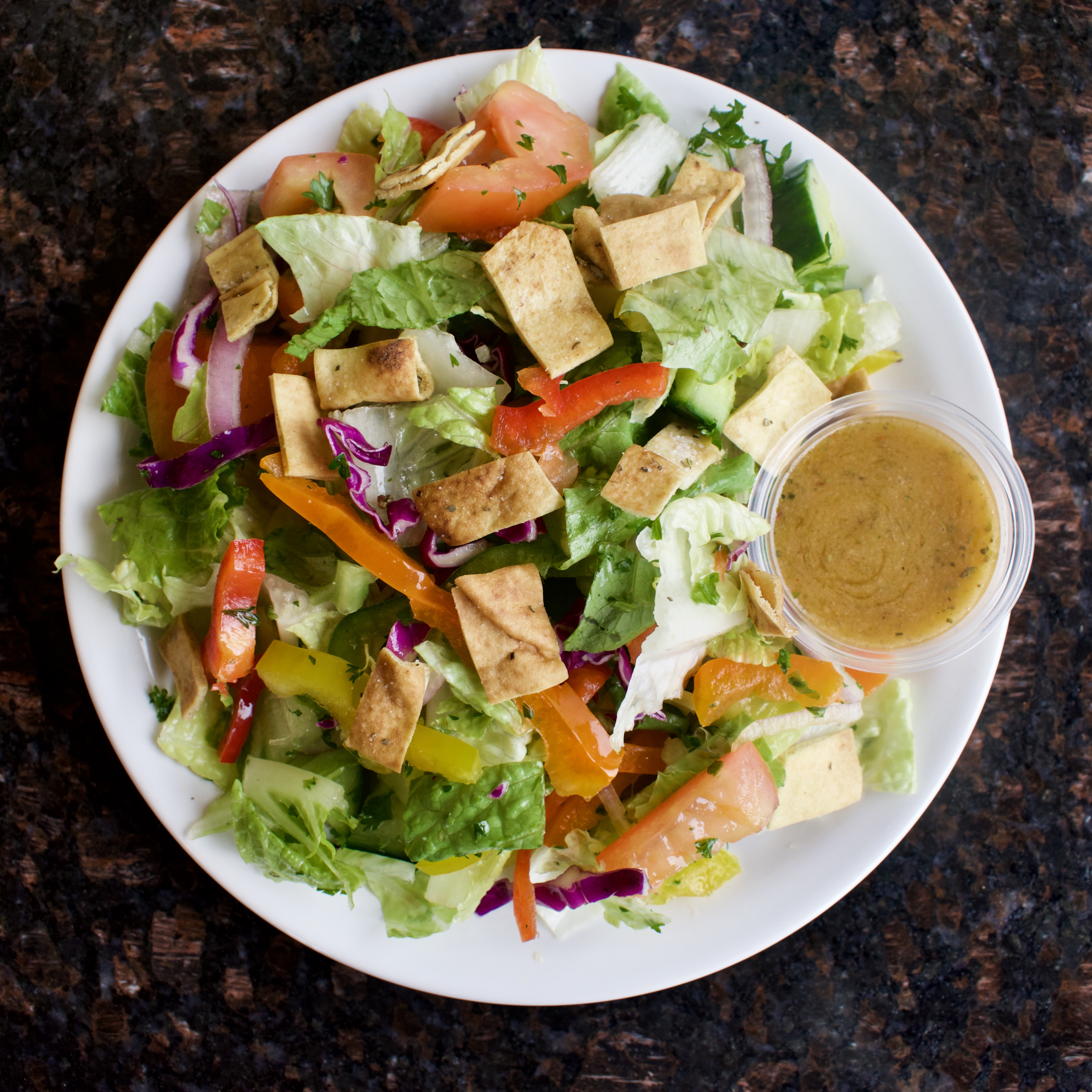 Order Fatoush Salad food online from Pita Inn store, Wheeling on bringmethat.com