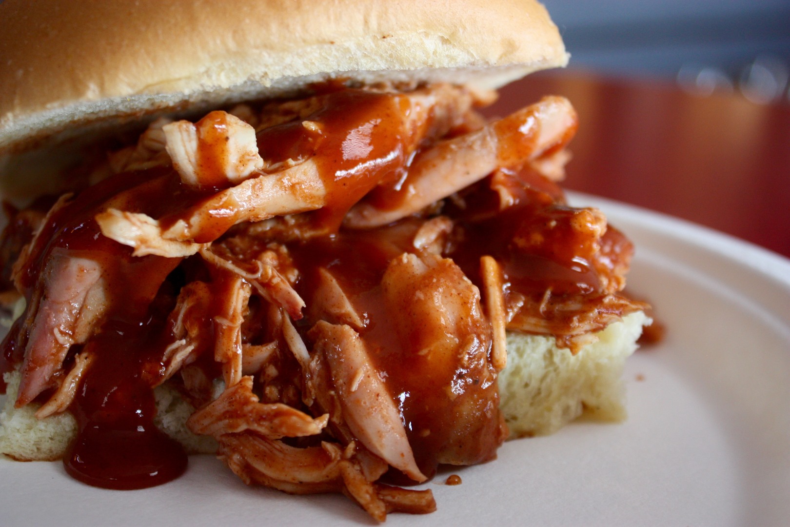 Order Smoked Pulled Chicken Sandwich food online from Russell's Barbecue store, Elmwood Park on bringmethat.com
