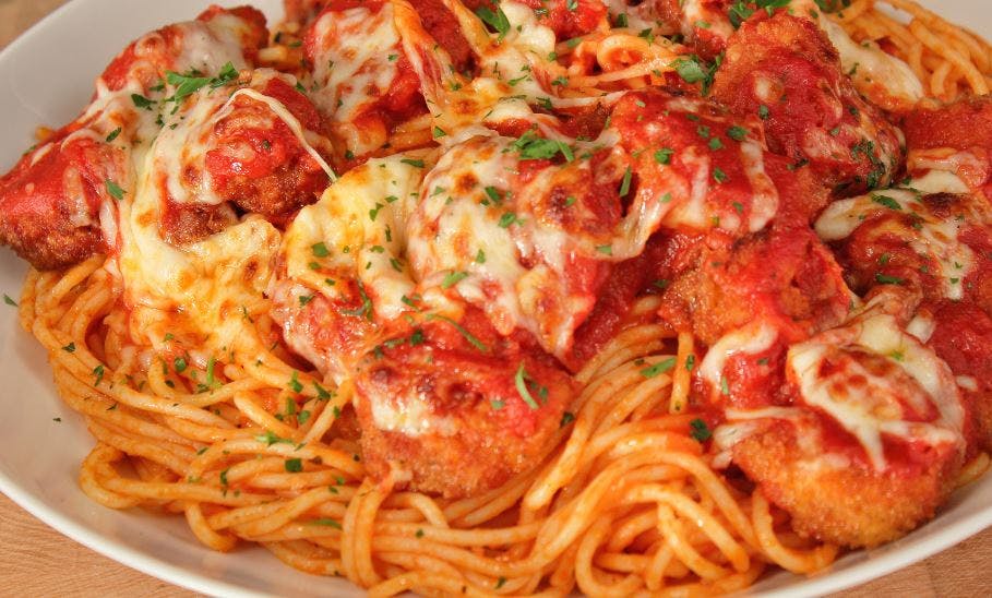Order Shrimp Parmigiana - Entree food online from Lunetta pizza store, New York on bringmethat.com
