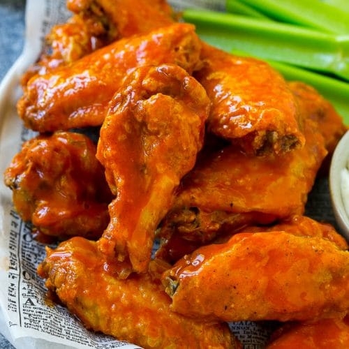 Order Buffalo Style Chicken Wings (20 Pieces with Fries) food online from J.R. Crickets store, Smyrna on bringmethat.com