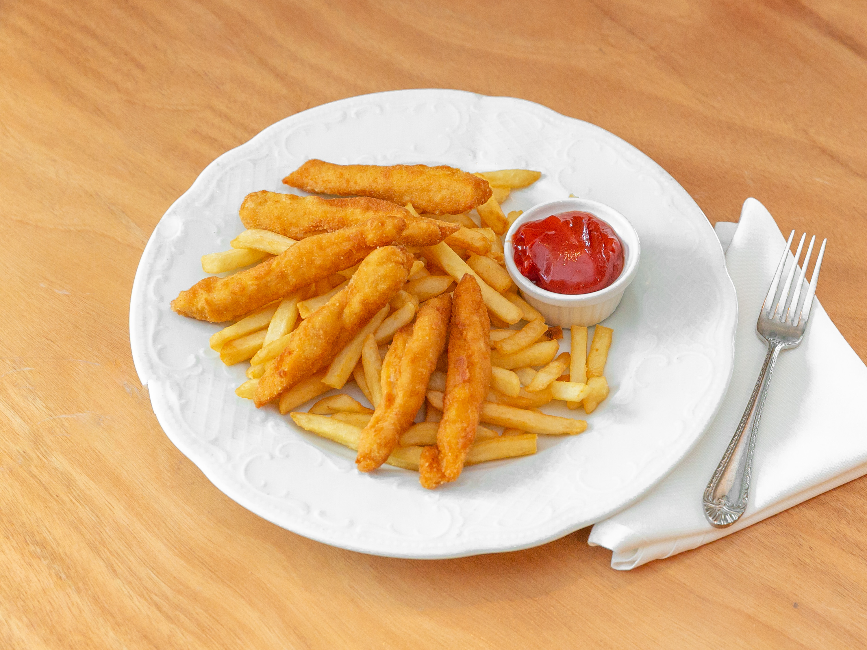 Order Chicken Fingers with French Fries food online from Cafe La Cave store, Des Plaines on bringmethat.com
