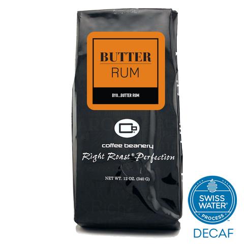 Order 12oz Whole Bean Butter Rum Swiss Water Process Flavored Decaf Coffee food online from The Coffee Beanery store, Wyomissing on bringmethat.com