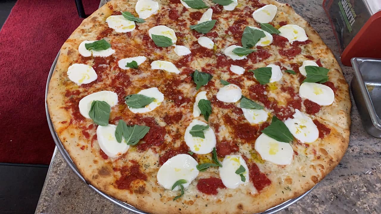 Order Margherita Pizza - Personal (8 Slices) food online from 4 Brothers Pizzeria & Restaurant store, Greenwood Lake on bringmethat.com