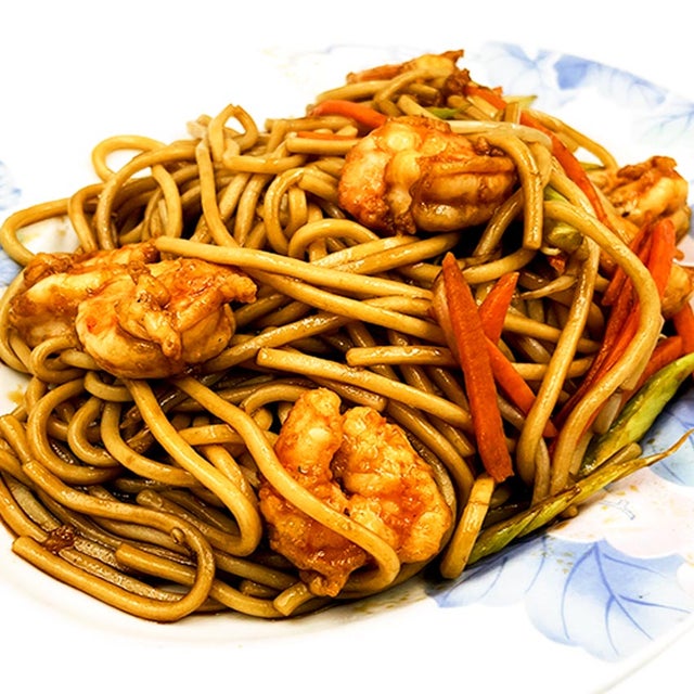 Order Shrimp Chow Mein food online from New Shanghai Restaurant store, Lake Forest on bringmethat.com