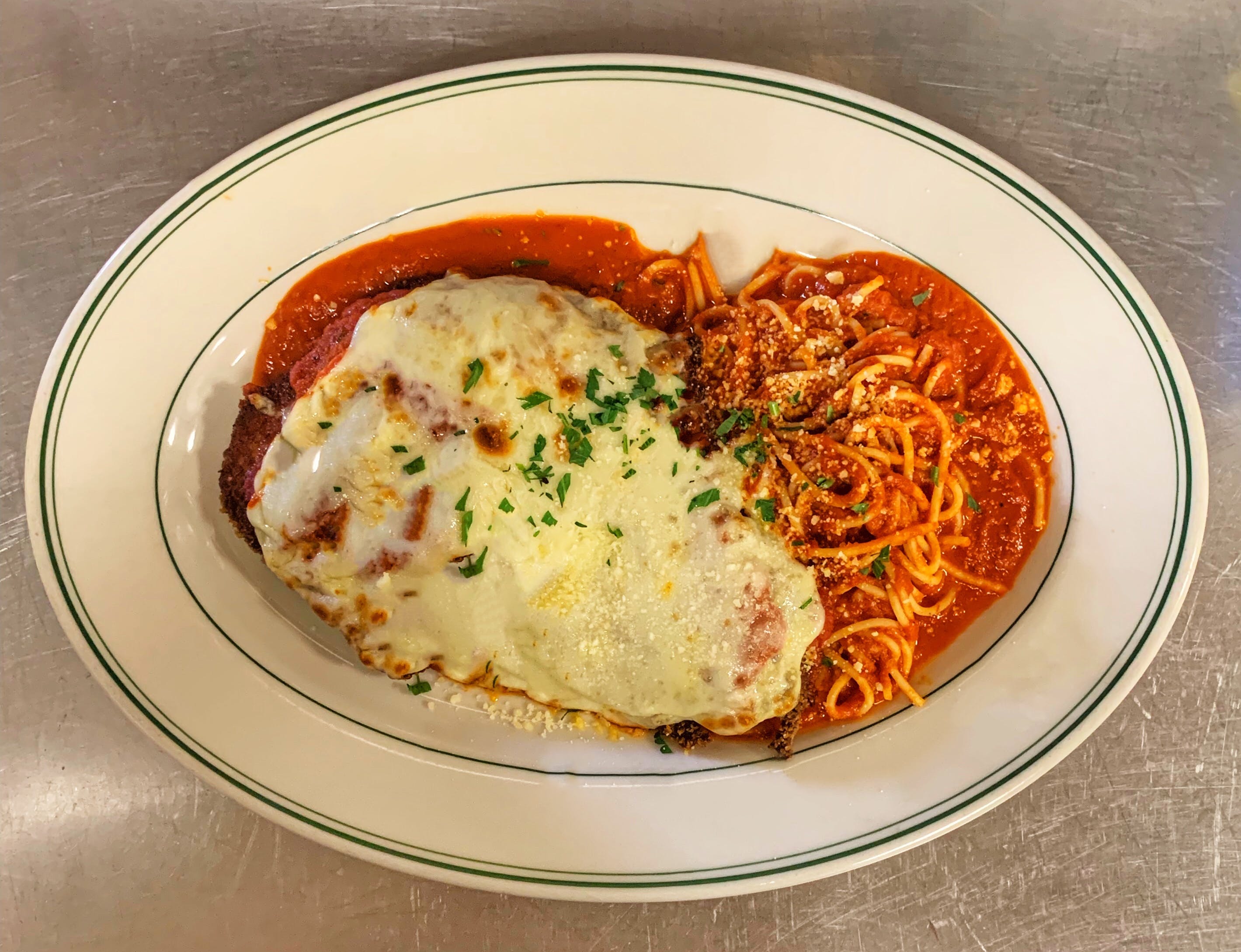Order Chicken Parm - Entree food online from Amore Cucina store, Stamford on bringmethat.com